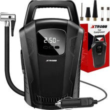 Автомобилен компресор 12V с LCD дисплей, манометър и накрайници