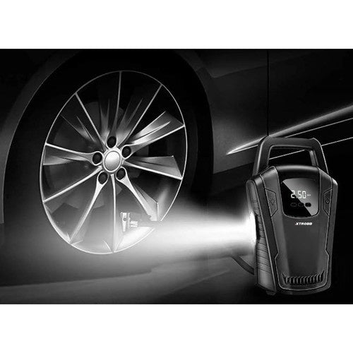 Автомобилен компресор 12V с LCD дисплей, манометър и накрайници
