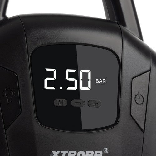 Автомобилен компресор 12V с LCD дисплей, манометър и накрайници