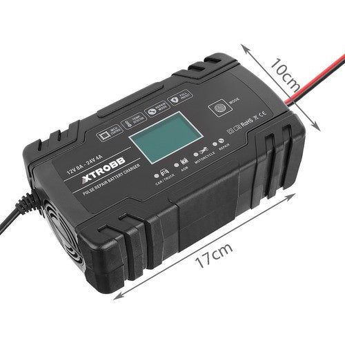 Автоматично зарядно за акумулатор 12V/24V с LCD дисплей и защита