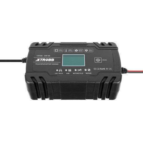 Автоматично зарядно за акумулатор 12V/24V с LCD дисплей и защита