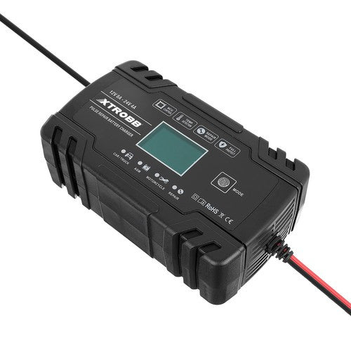 Автоматично зарядно за акумулатор 12V/24V с LCD дисплей и защита