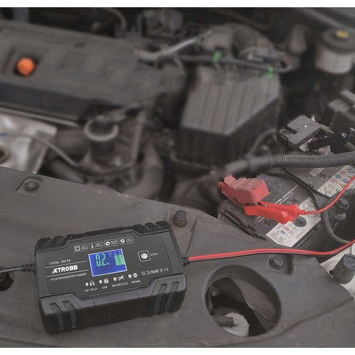 Автоматично зарядно за акумулатор 12V/24V с LCD дисплей и защита