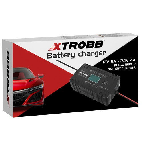 Автоматично зарядно за акумулатор 12V/24V с LCD дисплей и защита