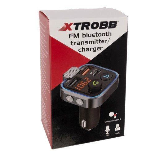 Bluetooth FM трансмитер с бързо зарядно 12V/24V – USB + Type-C, Handsfree