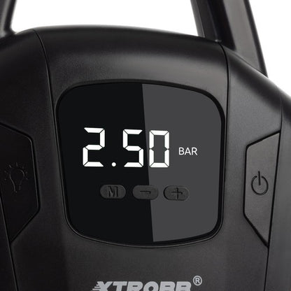 Автомобилен компресор 12V с LCD дисплей, манометър и накрайници